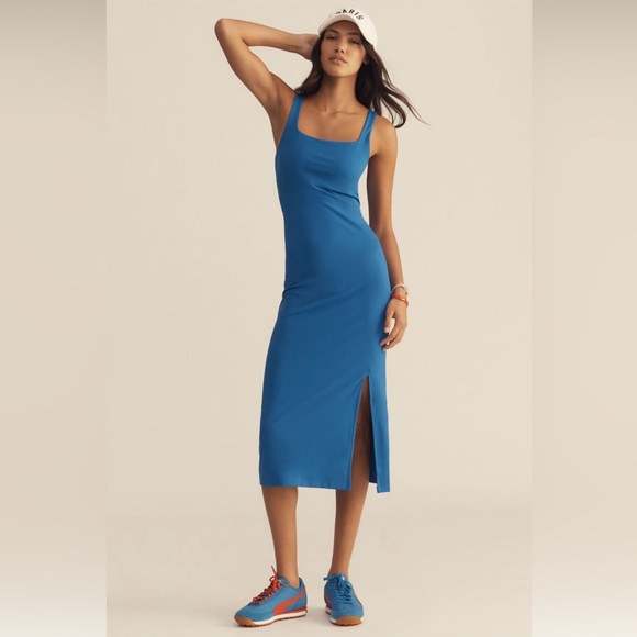 Anthropologie Dresses & Skirts - ANTHROPOLOGIE Daily Practices Slim Stretch Ivory Color Midi Dress